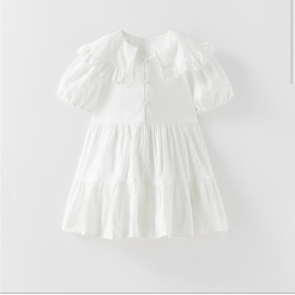 New!Zara Kids Embroidered Poplin Dress - Picture 1 of 12